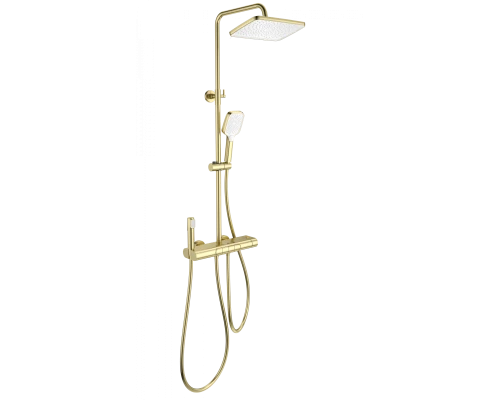 Душевая система с термостатом WONZON & WOGHAND MUSE Legato, Брашированное золото (WW-B4129-BG)