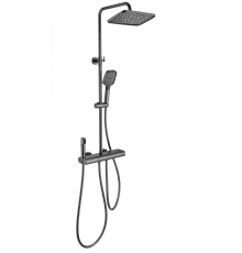 Душевая система с термостатом WONZON & WOGHAND MUSE Legato, Темный графит (WW-B4129-BGG)