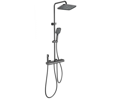 Душевая система с термостатом WONZON & WOGHAND MUSE Legato, Темный графит (WW-B4129-BGG)