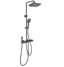 Душевая система с термостатом WONZON & WOGHAND MUSE Legato, Черный матовый (WW-B4129-MB)