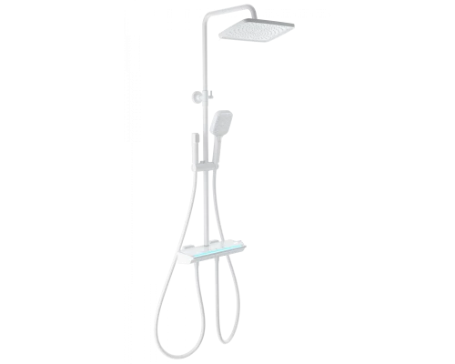 Душевая система с термостатом WONZON & WOGHAND MUSE Lumia, Белый матовый (WW-B4174-MW)