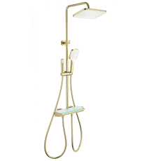 Душевая система с термостатом WONZON & WOGHAND MUSE Lumia, Брашированное золото (WW-B4174-BG)