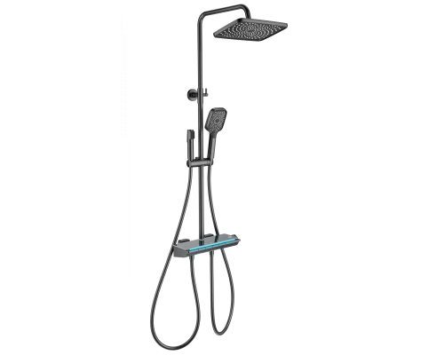 Душевая система с термостатом WONZON & WOGHAND MUSE Lumia, Темный графит (WW-B4174-BGG)
