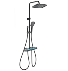 Душевая система с термостатом WONZON & WOGHAND MUSE Lumia, Черный матовый (WW-B4174-MB)