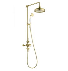 Душевая система с термостатом WONZON & WOGHAND RETRO, Брашированное золото (WW-B3041-BG)