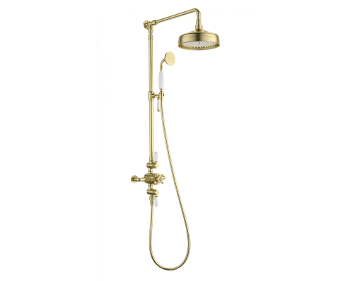 Душевая система с термостатом WONZON & WOGHAND RETRO, Брашированное золото (WW-B3041-BG)