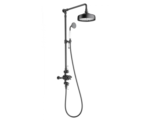 Душевая система с термостатом WONZON & WOGHAND RETRO, Темный графит (WW-B3041-BGG)