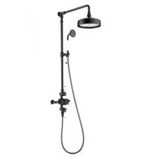 Душевая система с термостатом WONZON & WOGHAND RETRO, Черный матовый (WW-B3041-MB)