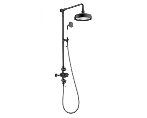 Душевая система с термостатом WONZON & WOGHAND RETRO, Черный матовый (WW-B3041-MB)