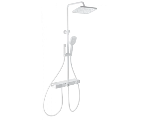 Душевая система с термостатом WONZON & WOGHAND Shelf, Белый матовый (WW-B4161-MW)