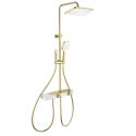 Душевая система с термостатом WONZON & WOGHAND Shelf, Брашированное золото (WW-B4161-BG)