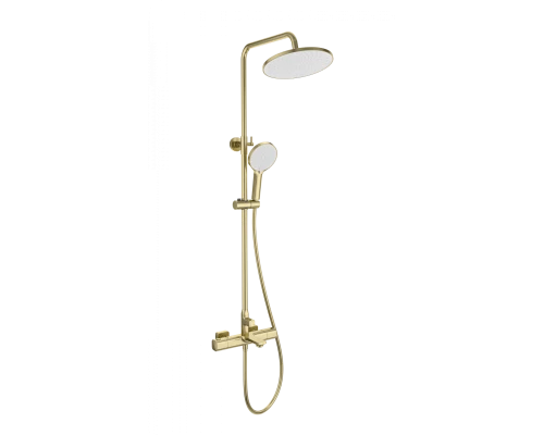 Душевая система с термостатом WONZON & WOGHAND SOLID, Брашированное золото (WW-C3011-A- BG)