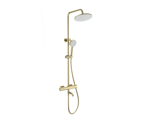 Душевая система с термостатом WONZON & WOGHAND STAY 1, Брашированное золото (WW-B3051-A1- BG)