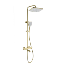 Душевая система с термостатом WONZON & WOGHAND STAY 2, Брашированное золото (WW-B3016-T1-BG)