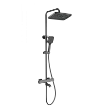 Душевая система с термостатом WONZON & WOGHAND STAY 2, Темный графит (WW-B3016-T1-BGG)