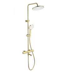 Душевая система с термостатом WONZON & WOGHAND, Брашированное золото (WW-B3069-BG)