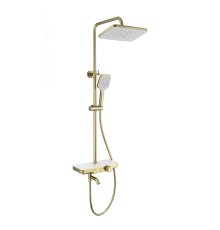 Душевая система с термостатом WONZON & WOGHAND, Брашированное золото (WW-B3099-A-BG)