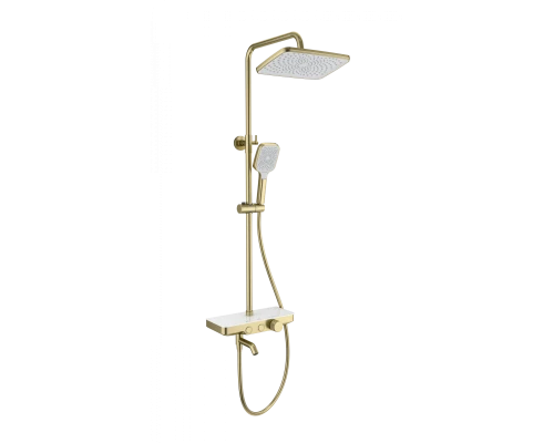 Душевая система с термостатом WONZON & WOGHAND, Брашированное золото (WW-B3099-A-BG)