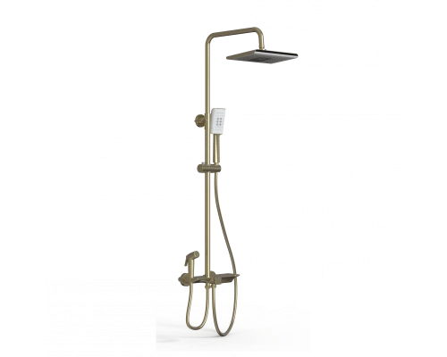 Душевая система с термостатом WONZON & WOGHAND, Брашированное золото (WW-B3310-BG)