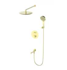 Душевая система с термостатом встраиваемая WONZON & WOGHAND STICK, Брашированное золото (WW-88929010-BG)