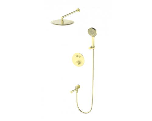 Душевая система с термостатом встраиваемая WONZON & WOGHAND STICK, Брашированное золото (WW-88929010-BG)