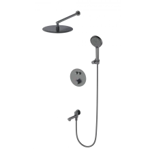 Душевая система с термостатом встраиваемая WONZON & WOGHAND STICK, Темный графит (WW-88929010-BGM)