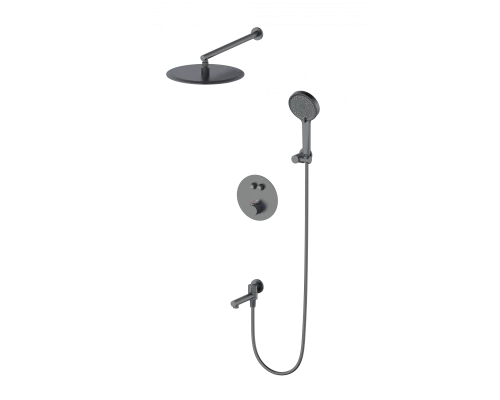Душевая система с термостатом встраиваемая WONZON & WOGHAND STICK, Темный графит (WW-88929010-BGM)