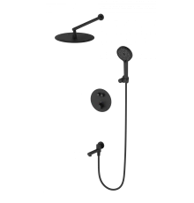 Душевая система с термостатом встраиваемая WONZON & WOGHAND STICK, Черный матовый (WW-88929010-MB)