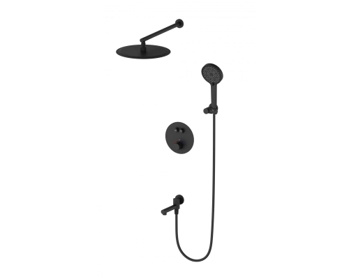 Душевая система с термостатом встраиваемая WONZON & WOGHAND STICK, Черный матовый (WW-88929010-MB)