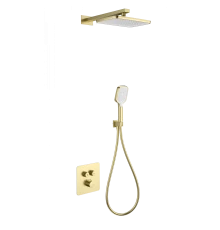 Душевая система с термостатом встраиваемая WONZON & WOGHAND, Брашированное золото (WW-B4003-BG)