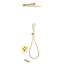 Душевая система с термостатом встраиваемая WONZON & WOGHAND, Брашированное золото (WW-B4005-BG)
