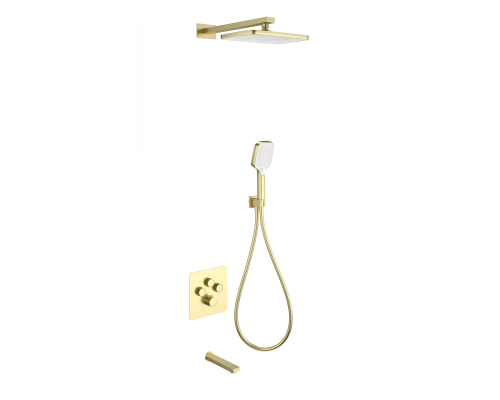 Душевая система с термостатом встраиваемая WONZON & WOGHAND, Брашированное золото (WW-B4005-BG)