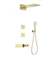Душевая система с термостатом встраиваемая WONZON & WOGHAND, Брашированное золото (WW-D4538-A-BG)