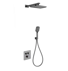 Душевая система с термостатом встраиваемая WONZON & WOGHAND, Темный графит (WW-B4003-BGG)