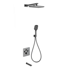 Душевая система с термостатом встраиваемая WONZON & WOGHAND, Темный графит (WW-B4005-BGG)