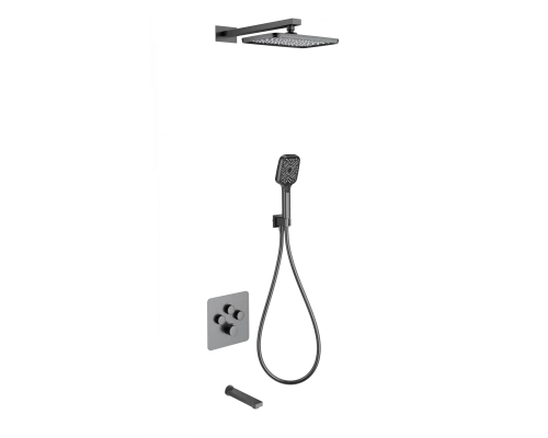 Душевая система с термостатом встраиваемая WONZON & WOGHAND, Темный графит (WW-B4005-BGG)