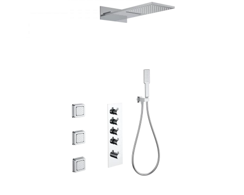 Душевая система с термостатом встраиваемая WONZON & WOGHAND, Хром (WW-D4100-A-CR)