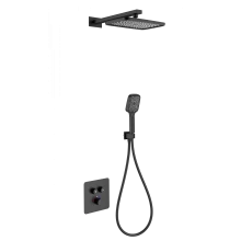 Душевая система с термостатом встраиваемая WONZON & WOGHAND, Черный матовый (WW-B4003-MB)