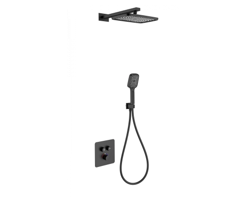 Душевая система с термостатом встраиваемая WONZON & WOGHAND, Черный матовый (WW-B4003-MB)
