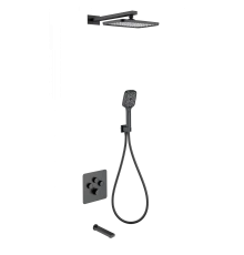 Душевая система с термостатом встраиваемая WONZON & WOGHAND, Черный матовый (WW-B4005-MB)
