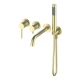 Смеситель для ванны встраиваемый WONZON & WOGHAND STICK, Брашированное золото (WW-889017-BG)