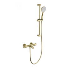 Смеситель для ванны с душевым гарнитуром и термостатом WONZON & WOGHAND, Брашированное золото (WW-C2006-A-BG)