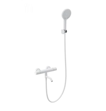 Смеситель для ванны с душем и термостатом WONZON & WOGHAND INN 1, Белый матовый (WW-B3013-A1-MW)