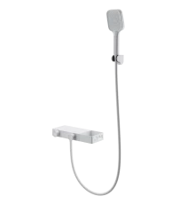 Смеситель для ванны с душем и термостатом WONZON & WOGHAND Shelf, Белый матовый (WW-B2551-MW)