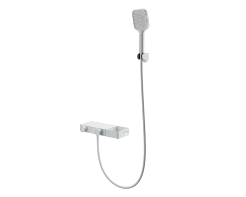 Смеситель для ванны с душем и термостатом WONZON & WOGHAND Shelf, Белый матовый (WW-B2551-MW)