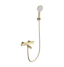Смеситель для ванны с душем и термостатом WONZON & WOGHAND STAY 2, Брашированное золото (WW-B2016-A1-BG)