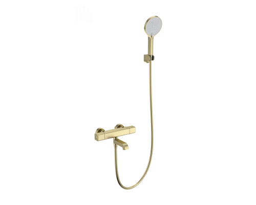 Смеситель для ванны с душем и термостатом WONZON & WOGHAND STAY 2, Брашированное золото (WW-B2016-A1-BG)