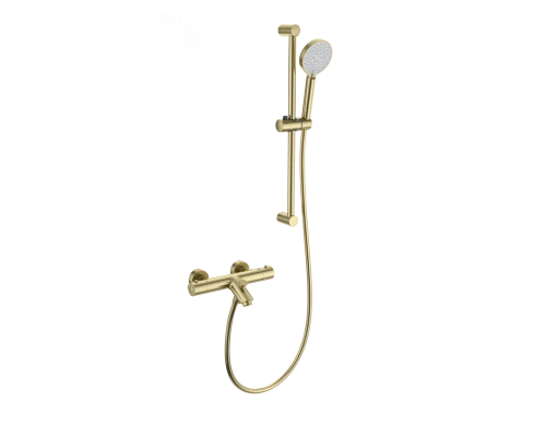 Смеситель для ванны с душем и термостатом WONZON & WOGHAND, Брашированное золото (WW-C2002-A-BG)
