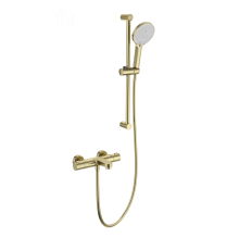 Смеситель для ванны с душем и термостатом WONZON & WOGHAND, Брашированное золото (WW-C2018-A-BG)