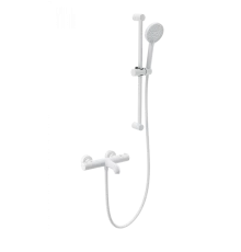 Смеситель для ванны с душевым гарнитуром и термостатом WONZON & WOGHAND, Белый матовый (WW-C2006-A-MW)